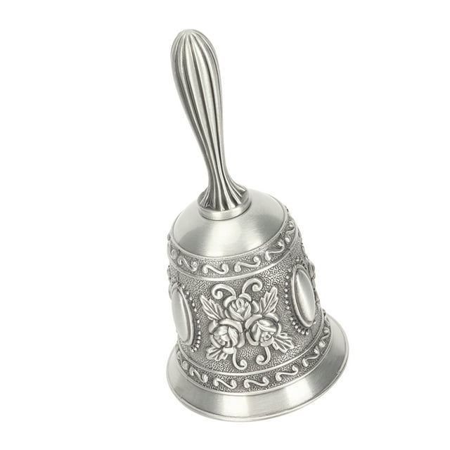 Campana de cena de mano, campana de mano vintage, campana de mano con flores, campana de mano grabada, rendimiento de alta gama
