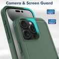 thumbnail image 5 of for iPhone 16 Pro Case,Heavy Duty Drop Protection Edge Raised Rugged Shockproof/Drop Proof/Dust Proof Military Protective Tough Durable Cell Phone Cover for Men Women for iPhone 16 Pro,Darkgreen, 5 of 5