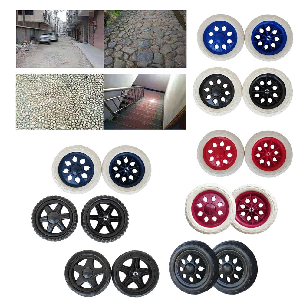 BTOER 2 Pieces Rubber Caster Wheelbarrow Replacement Wheel For Wagon Hand Truck Mower Cart Replacement Tire Luggage Wheel