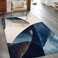 thumbnail image 3 of Navy Blue Geometric Large Area Rugs for Bedroom Living Room, Soft Non Slip Carpet Bedside Rug, Modern Beige Abstract Art Rectangular Floor Cover Kitchen Accent Rug 2.7'x5' for Dining Room/Office, 3 of 9