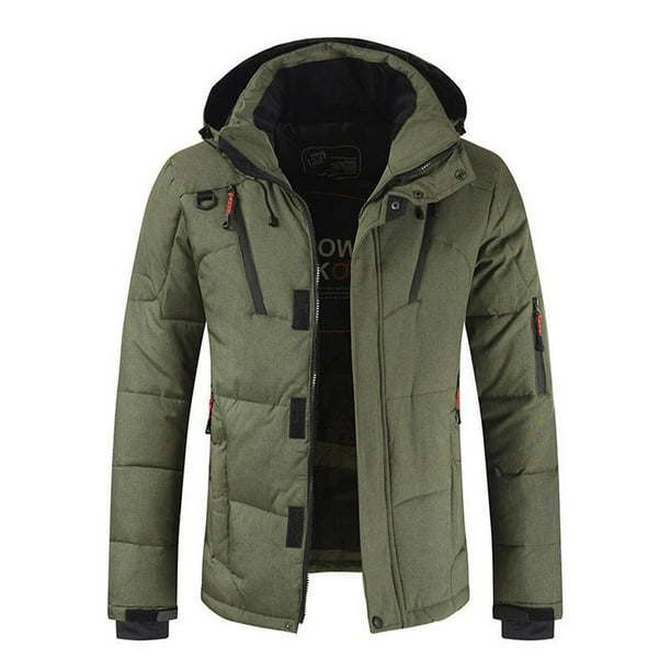 Sonducket Manténgase abrigado y a la moda, chaqueta acolchada con capucha para hombre, chaquetas gruesas con capucha cálidas y acolchadas, Abrigos y chamarras verde 5XL