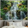 thumbnail image 2 of PRATYUS  Forest Garden Waterfall Tapestry Wall Hanging Mountain Rocks Flowing Water Scenery Green Plants Trees Beautiful Nature Wall Tapestry for Home Bedroom Living Room Dorm Decor Painting, 2 of 6