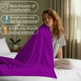 thumbnail image 6 of Amay Premium Organic Cotton Flat Sheet, 500 Thread Count Luxury Top Sheet, Cooling & Durable Bedding Sheets, Twin-XL, Purple(70" x 102") 1 Piece, 6 of 7
