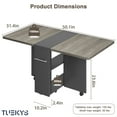 thumbnail image 6 of Tuekys 47.2 in Rectangle Storage Racks Dining Table, Grey, 6 of 9