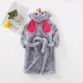 thumbnail image 4 of SYNPOS Baby Bathrobe Toddler Boy Girl Robe Cartoon Animal Hooded Soft Flannel Bathrobes for Unisex Baby Bath Robes 1-7 Years, 4 of 8