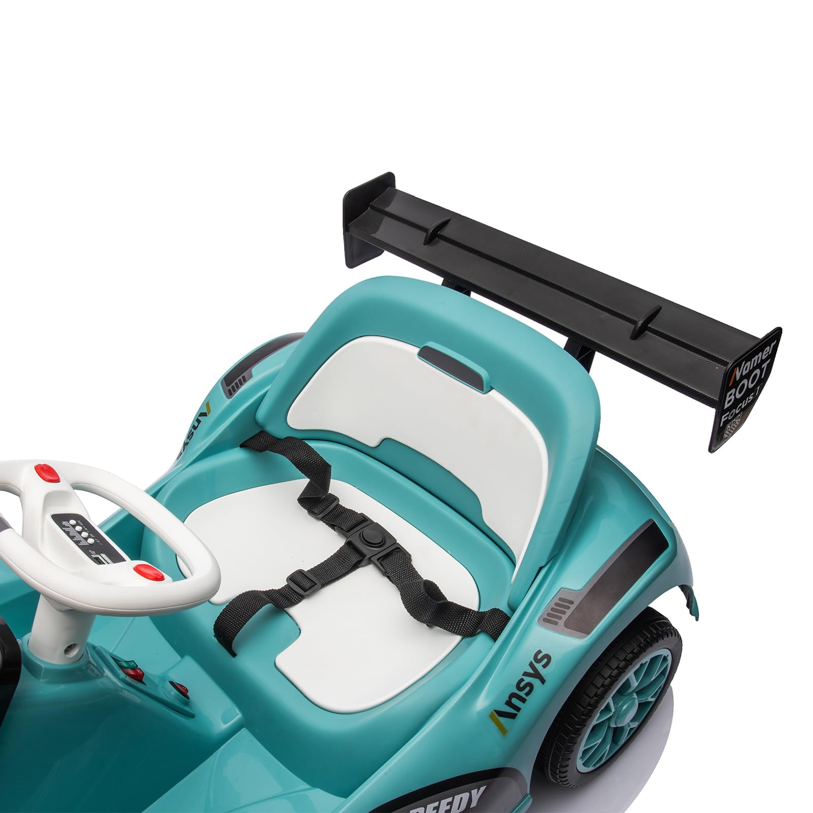 Ride on Go Kart fir Kids, 12V Battery Powered Kids Electric Go Kart Toy, Kids Electric Ride on Car Toy w/2.4 G Remote Control, Multi-Function Center Console, 1.8~3.2 MPH Speed, Three-Point Safety Belt