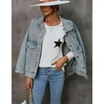 thumbnail image 2 of Crewneck Sweaters for Women Star Print Knitted Pullover Sweaters Lightweight Sweater Shermie, 2 of 6