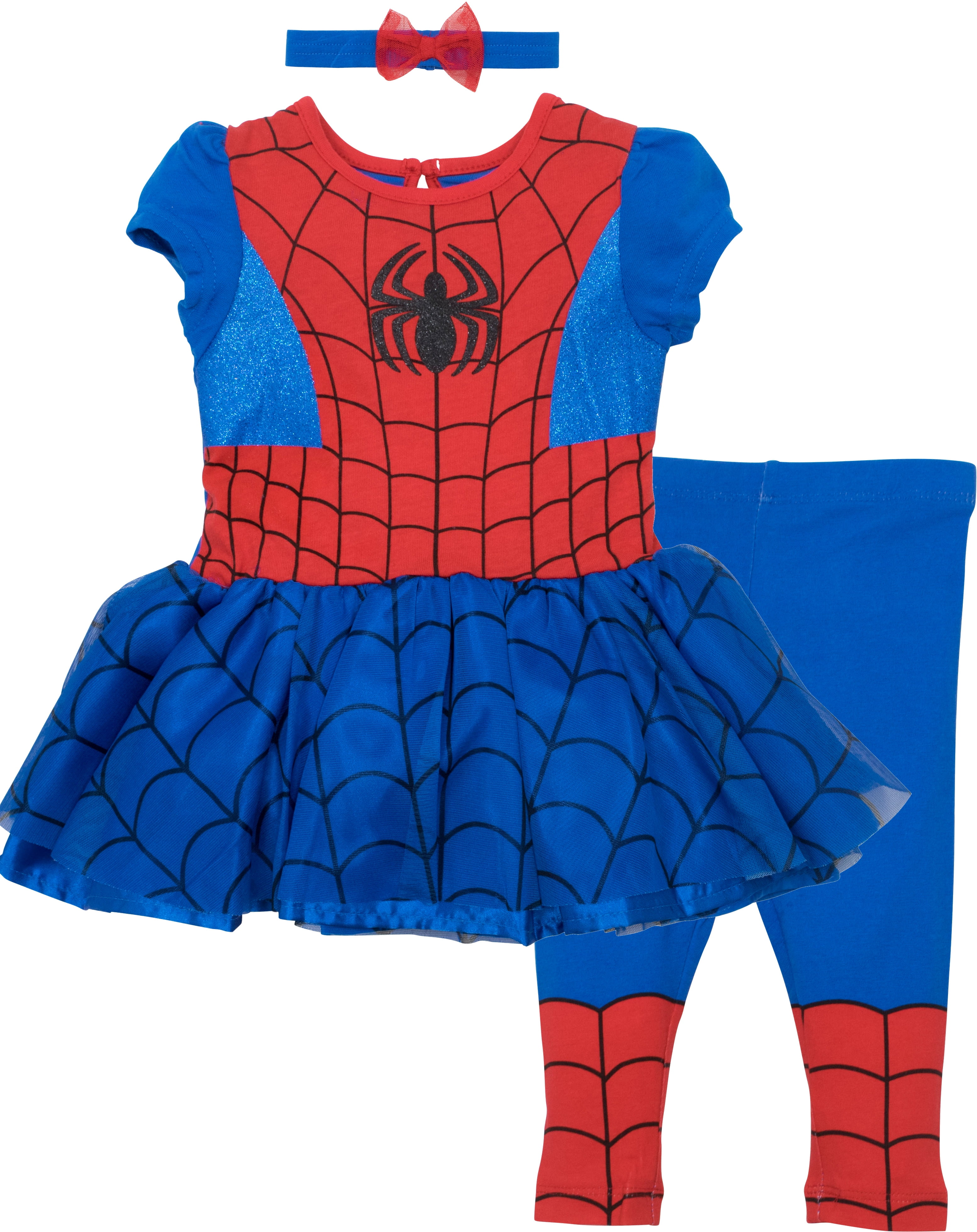 Marvel Marvel Spiderman Toddler Girls' Costume Dress, Leggings and