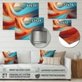 thumbnail image 4 of Designart "Fractal Waters in Orange and Blue III" Fractals Metal Wall Art, 4 of 5