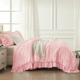 thumbnail image 4 of ANGENIA California King Pink Comforter Sets, 3 Pieces Cute Ruffle Bedding Comforter Sets, All Season Soft Lightweight Fluffy Beautiful Farmhouse Bed Set(104"x96" Comforter & 2 Pillowcases), 4 of 7