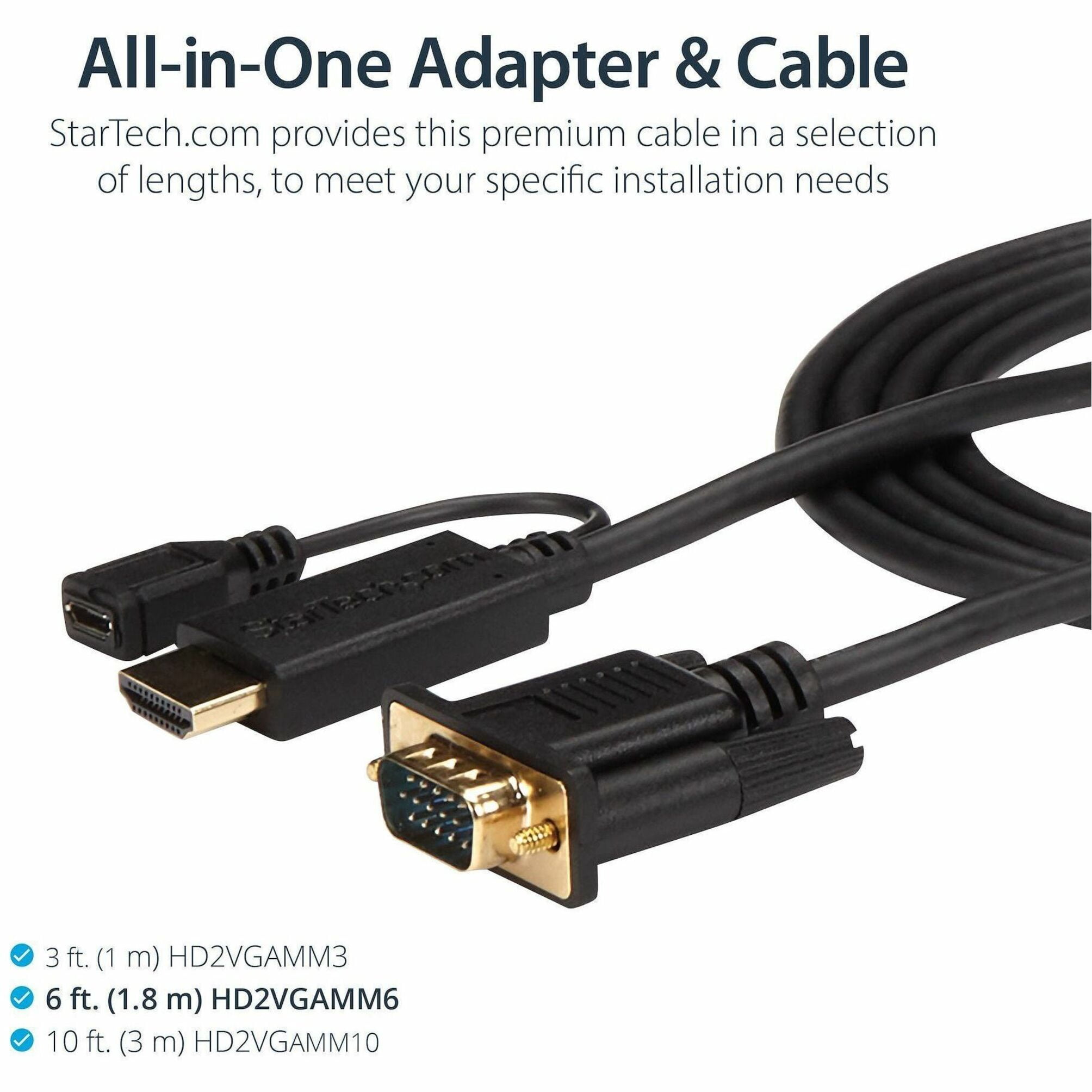 StarTech 6' HDMI to VGA Active Converter Cable