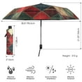 thumbnail image 3 of FORMRS Travel Umbrella Folding Auto Open Close Windproof Rain UV Protection, Dark Tartan Pattern, 3 of 8
