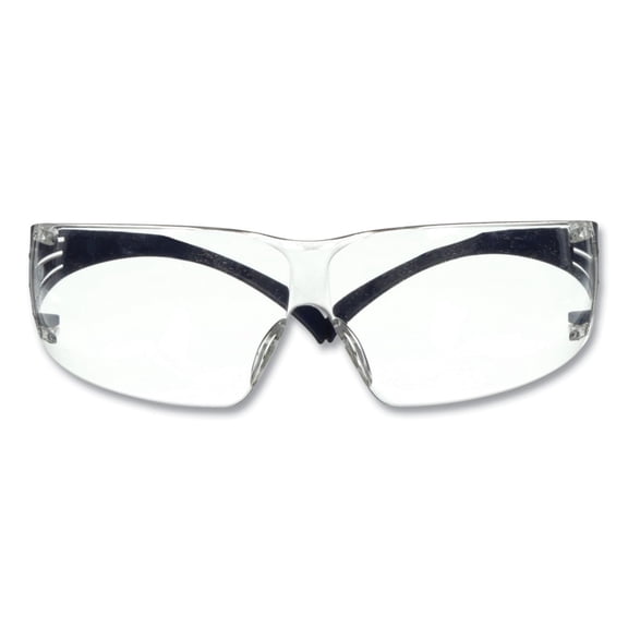 3M 7100180044 200 Series SecureFit Protective Eyewear - Dark Blue Plastic Frame, Clear Polycarbonate Lens