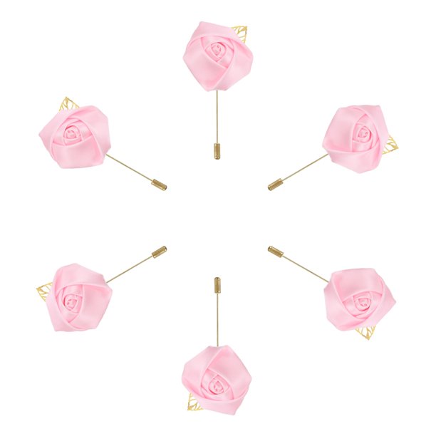 6 Pcs Ramilletes de Rosa para Novio Alfileres de Ramilletes para Hombres Ceremonia de Boda Aniversario Cena Formal Fiesta Rosa