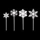 thumbnail image 3 of Paquete de 4 adornos para cupcakes con copos de nieve y purpurina para Navidad y cumpleaños. blanco, 3 of 9