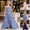 Blue, variant on Gunia Flower Teen Girl Dress Sleeveless Party With Ruffled Tiered Hem Strapless Crinkle Waist Design Wedding Blue Dress For Girls 6-14 Years