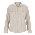 thumbnail image 4 of Blusa y camisa de manga larga con cuello vuelto para hombre, informal, con estampado de botones y bolsillo, cuello vuelto, blusa de manga larga, blusa de poliéster para hombre, 4 of 6