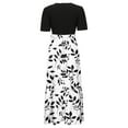 thumbnail image 5 of vigerkar Maxi Dresses for Women Summer Short Sleeve Floral Long Dress Elegant Party Cocktail A Line Flowy Fall Dress White, M, 5 of 6