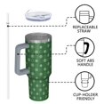 thumbnail image 4 of Green Christmas Snowflake Pattern Tumbler with Handle and Lid,40oz Double Wall Vacuum Insulated Tumbler,Cups Gift for Women and Men, 4 of 7