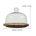thumbnail image 2 of Nuolux Glass Dome Cake Platter Cheese Dessert Stand Cover Food Server Wood Tray Plate Serving Butter Cloche Bell Jar Display, 2 of 6