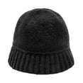 thumbnail image 1 of Autumn/Winter Solid Color Warm Ear Big Head Waist Water Bucket Knitted Woolen Hat, 1 of 2