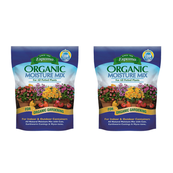 Espoma Organic Moisture Mix for All Indoor/Outdor Potted Plants, 8qt (Pack of 2)