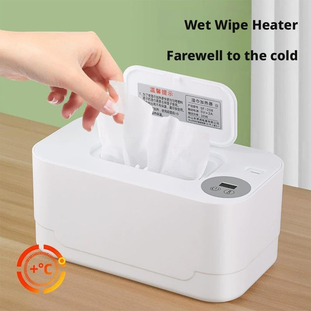 Baby Wipe Warmer, Large Capacity Wipes Dispenser, Fast and Even Heating, Diaper Wipe Warmer with Night Light, Newborn Essentials