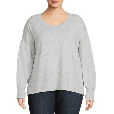 Terra & Sky Women's Plus Size Crewneck Sweater, Lightweight