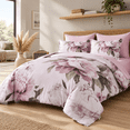 Pink Queen 7-Piece Floral Bed-in-a-Bag Set with Soft Microfiber Bedding ...