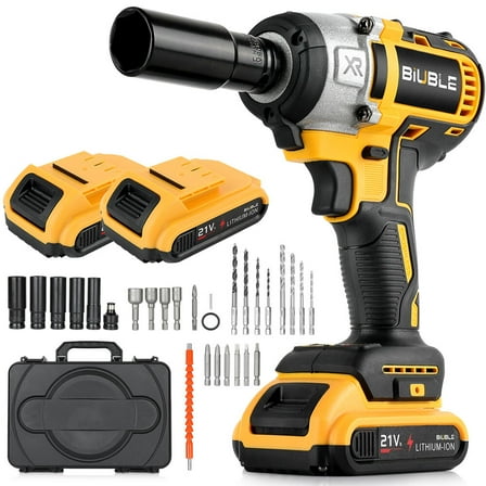 1/2" Cordless Electric Impact Wrench Drill Gun Ratchet Driver & 2 Battery US