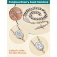 thumbnail image 3 of Collar con forma de rosario Supcare de acero inoxidable para hombre y mujer, 3 of 9