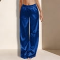 thumbnail image 2 of HXWCHs Satin Wide Leg Trousers for Women Elastic Waist Comfortable Flowy Casual Pants with Pockets XXL BU2, 2 of 4