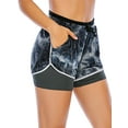 thumbnail image 2 of FANNYC Women's Double layer Running Yoga Shorts Quick-Dry Activewear Workout Exercise Athletic Jogging Shorts, 2 of 7