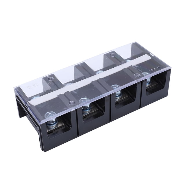 Terminal Block, 200A High Safety Transparent Removable Cover Screw Type Terminals Barrier Strip for Connection