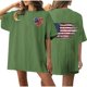 thumbnail image 1 of Camiseta de Cuello Redondo Impresa Delantera Y Trasera Del Día de la Independencia de las Mujeres, Tops Cortos Casuales para las Mujeres, 1 of 5