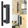 thumbnail image 1 of Tirador retro para puerta corredera, juego de tiradores y tiradores empotrados de aluminio negro para puerta corrediza de madera, 30cm, 1 of 5