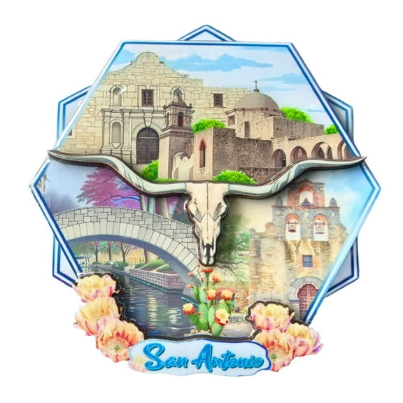 San Antonio USA 3D Fridge Magnet Souvenir Gift,Resin Handmade USA Refrigerator Magnet Home Decoration Collection