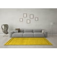 thumbnail image 3 of Ahgly Company Machine Washable Indoor Square Oriental Yellow Industrial Area Rugs, 3' Square, 3 of 4
