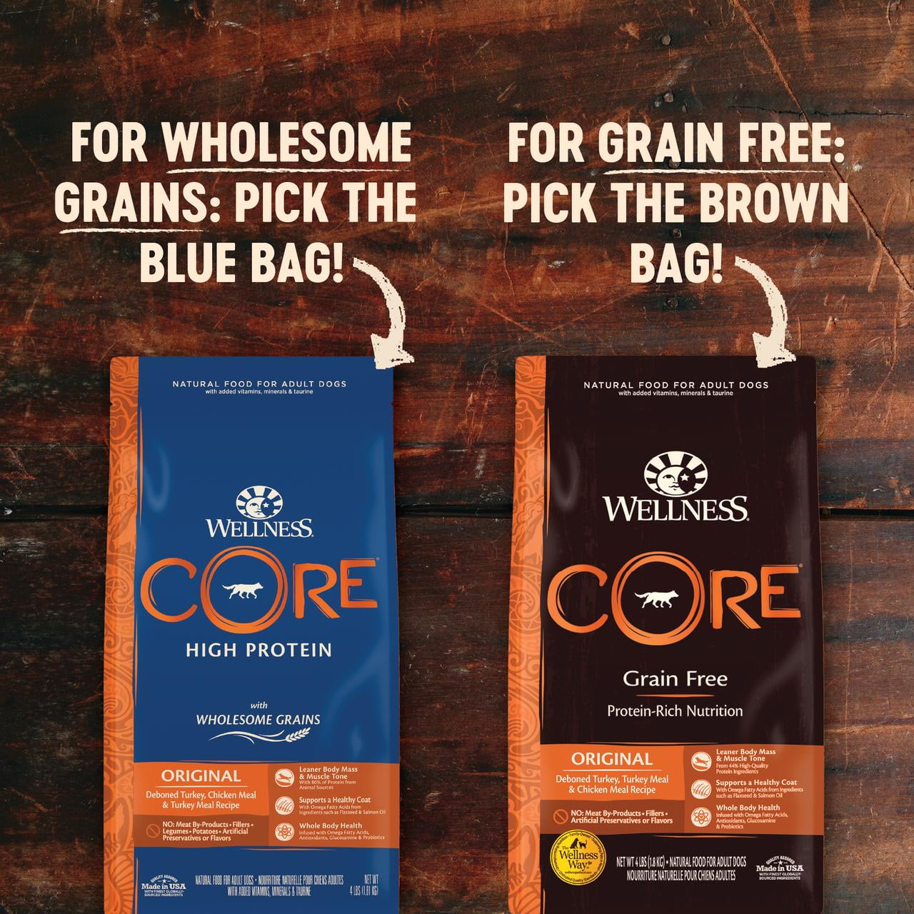 Wellness CORE Natural Grain Free Dry Dog Food, Lamb, 12-Pound Bag