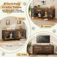 thumbnail image 4 of 80" Dog Crate Furniture,  Heavy Duty Double-Door Dog Indoor Kennel End Table for Decoration & Large Dogs, Brown, 4 of 9