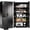 Black, variant on Black Kitchen Pantry Cabinet,71 Inch Tall Metal Storage Cabinet with 4 Adjustable Shelves and Doors, Freestanding Pantry Cabinet for Kitchen, Living Room, Dining Room, Bathroom, Easy to Assemble