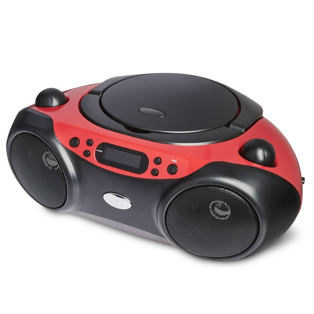 onn. Portable Bluetooth Wireless CD Boombox with FM Radio and Linein