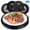 Black, variant on Paper Plate Holders Reusable 10 Inch Plastic W/Snap in Grooves, Holds 9" Round Plates for Themed Parties, Heavy Duty Picnic Supplies (8 Count Blue Color)