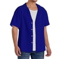 thumbnail image 4 of Easygdp Navy Men's Casual Short-sleeved Shirt with Pocket and Button Suitable for Beach Vacation Leisure - X-Large, 4 of 7