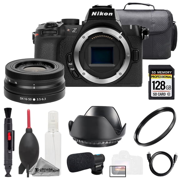 Nikon Z50 II   Z DX 16-50mm f/3.5-6.3 VR Lens   Mic   128GB   Bag- Basic Kit (International Version)