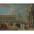 thumbnail image 2 of Luca Carlevarijs 24x20 Gold Ornate Framed and Double Matted Museum Art Print Titled - View of Piazza San Marco with the Torre Dell'Orologio, Venice, 2 of 4