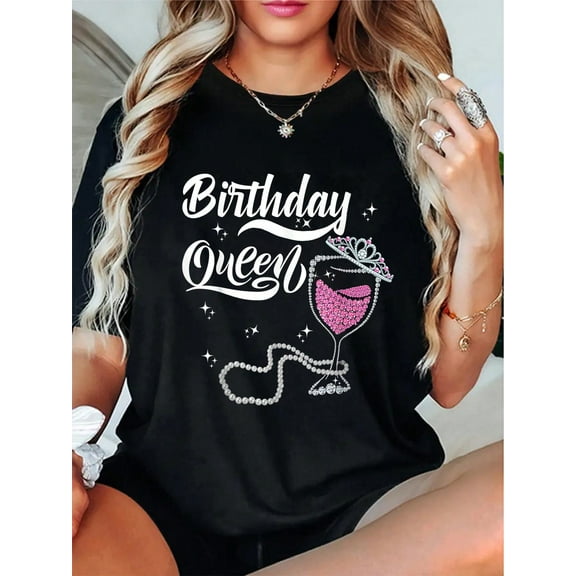 100% Cotton Birthday Queen Happy Birthday Queen For Women Birthday Queen T-Shirt