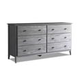 thumbnail image 4 of Grain Wood Furniture Greenport 6-Drawer Bedroom Dresser, Solid Wood with a Brushed Grey Finish, 4 of 6