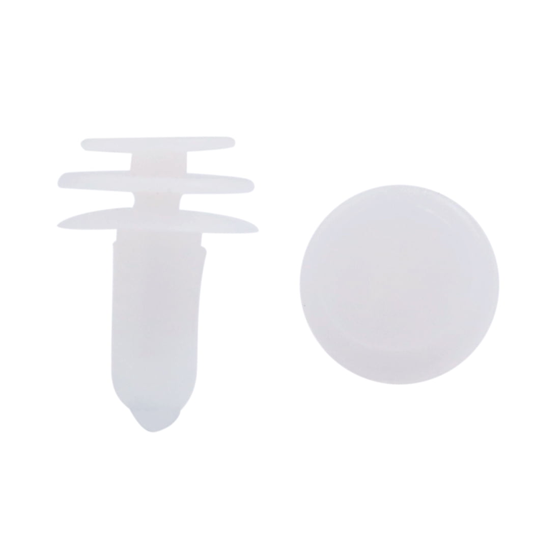 Unique Bargains 7 x 6mm Hole Dia White Plastic Rivets Bumper Push Clip Fastener 100 Pcs for Auto