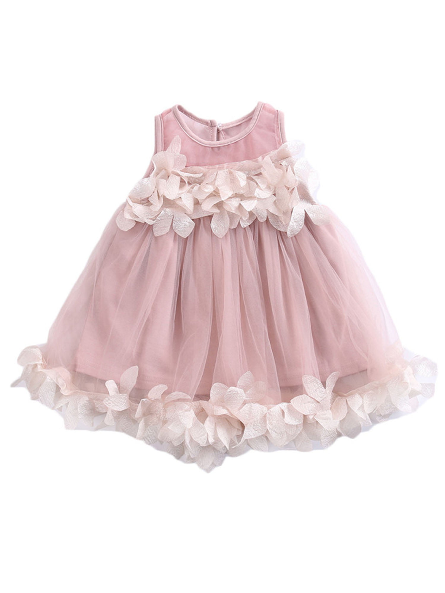Toddler Girls Petals Tulle Tutu Dress Princess Wedding Pageant Party Formal Gown